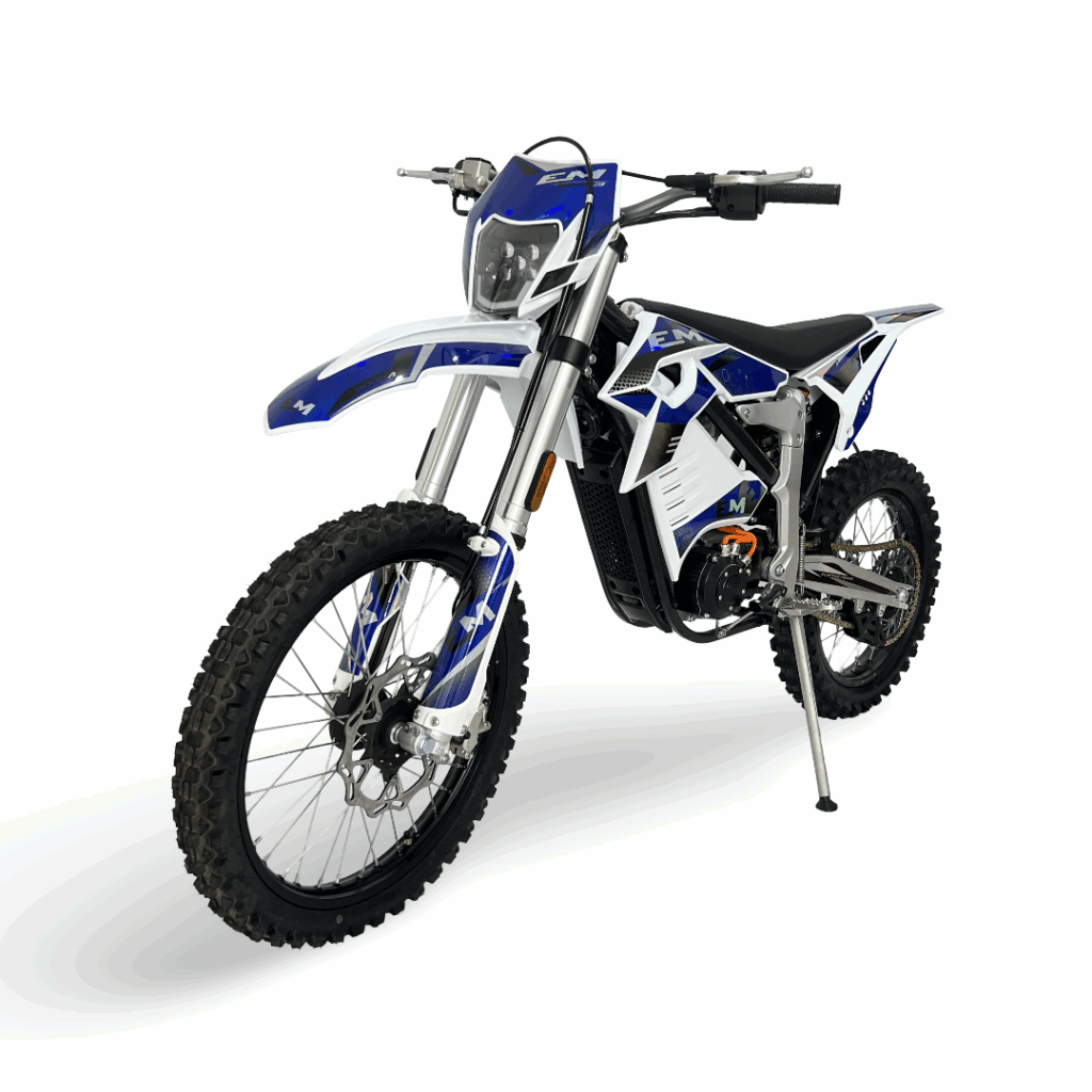 Image showcasing EM3000 Adult E Dirt Bike Off Road Electric Motorcycle 72v 21kw Blue ...